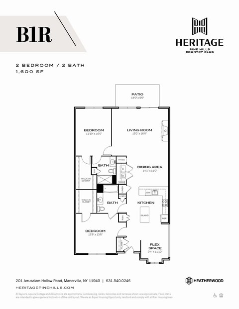2 Bedroom 2 bathroom Floorplan showing apartment layout